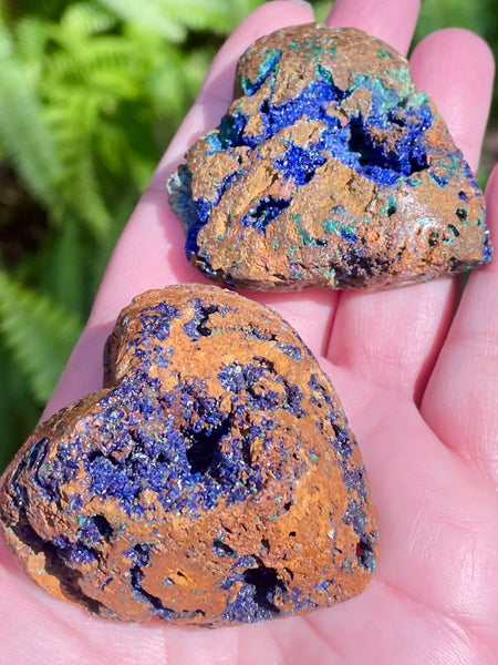 Azurite in Malachite Druzy Heart - Morganna’s Treasures
