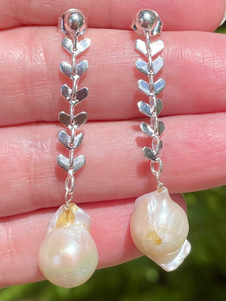 Biwa Pearl Earrings - Morganna’s Treasures 