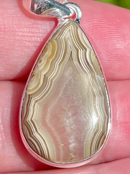 Mexican Laguna Lace Agate Pendant - Morganna’s Treasures 