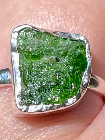 Rough Chrome Diopside Ring Size 8 - Morganna’s Treasures 