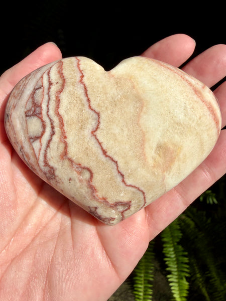 Large Red Calcite Carved Heart