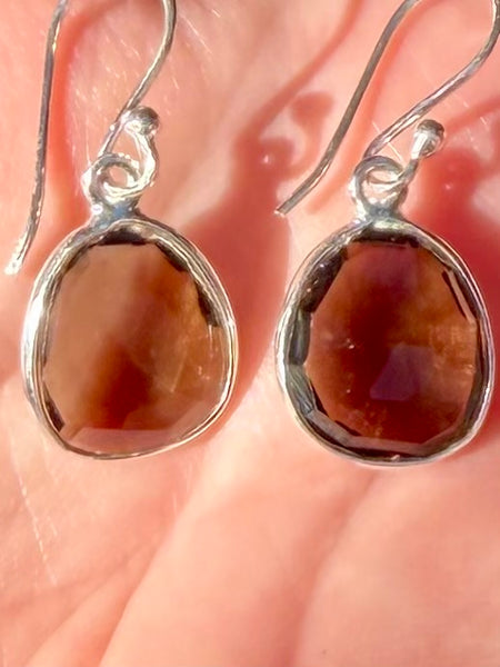 Faceted Smoky Quartz Earrings