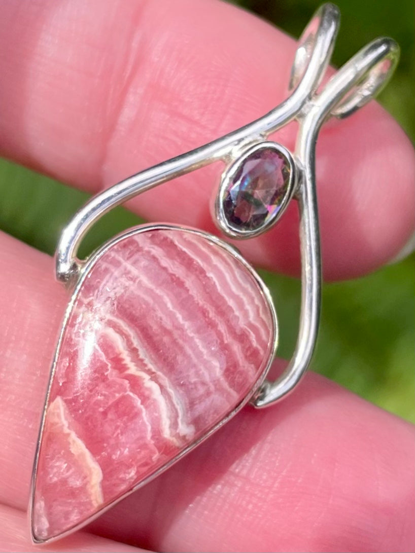 Rhodochrosite and Mystic Topaz Pendant - Morganna’s Treasures 