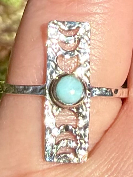 Larimar Phases of the Moon Ring Size 7.5