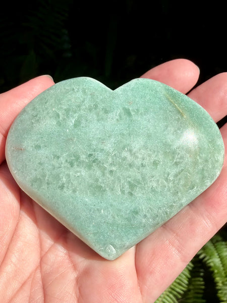 Large Green Aventurine Carved Heart