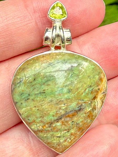 Chrome Chalcedony and Peridot Pendant - Morganna’s Treasures