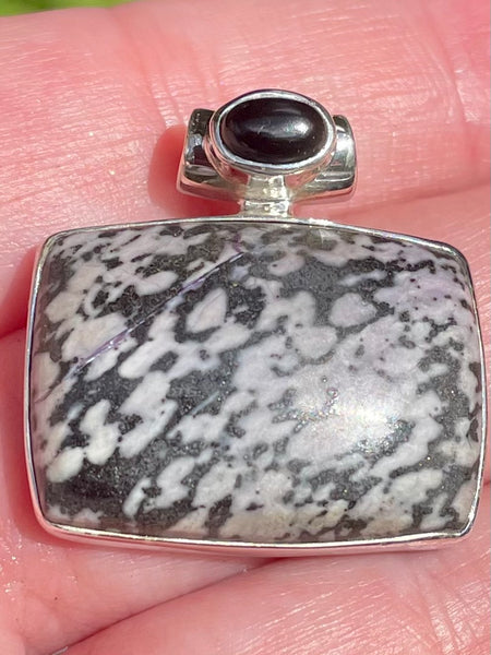 Snowflake Obsidian and Black Onyx Pendant - Morganna’s Treasures 