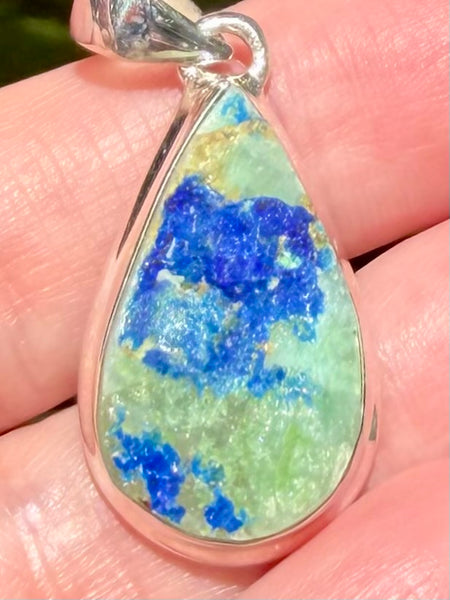 Rare Dioptase in Azurite Pendant