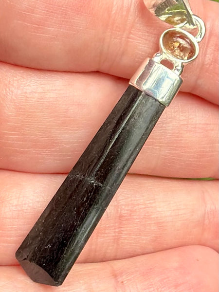 Black Tourmaline and Green Tourmaline Pendant - Morganna’s Treasures