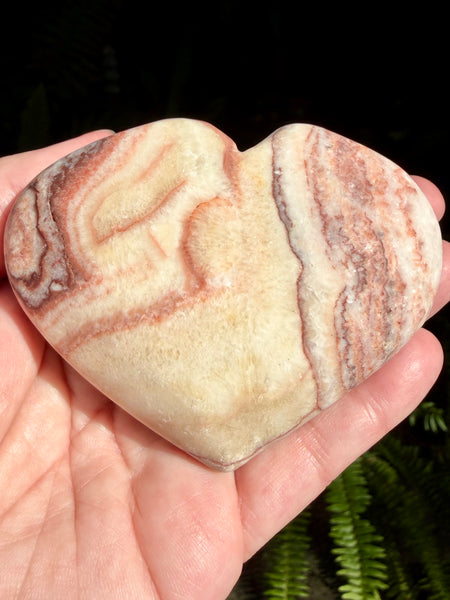 Large Red Calcite Carved Heart