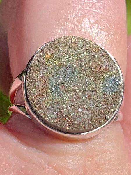 Rainbow Pyrite Druzy Ring Size 8 - Morganna’s Treasures 