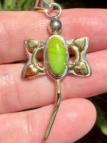 Green Turquoise Dragonfly Pendant