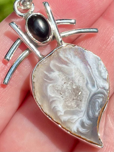 Botswana Agate and Black Onyx Pendant - Morganna’s Treasures