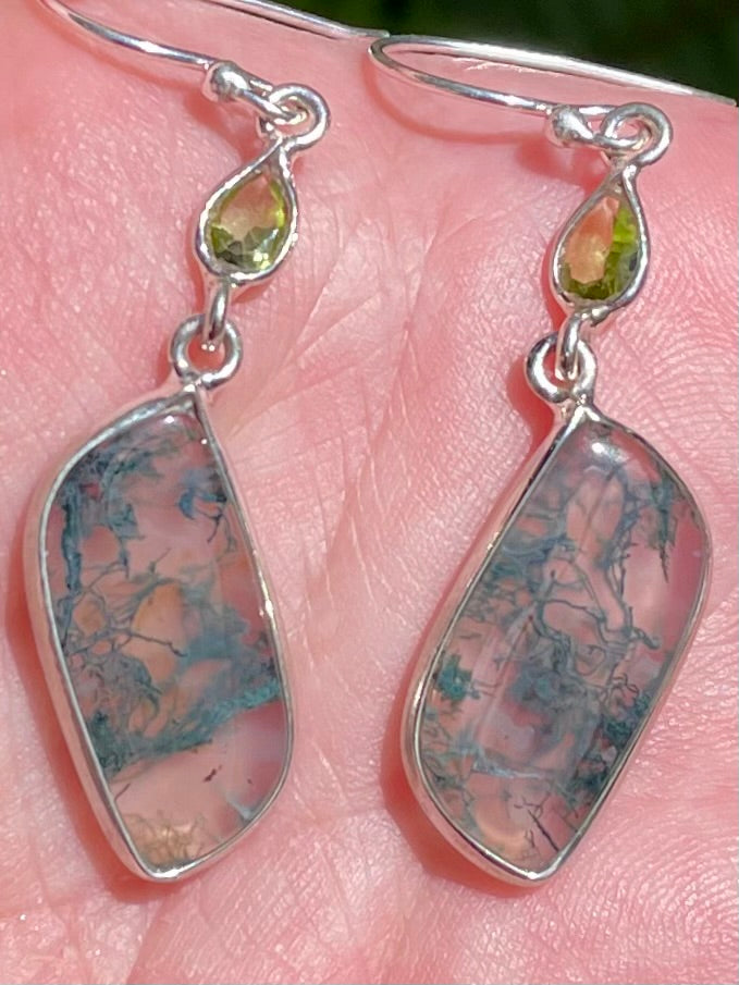 Moss Agate and Peridot Earrings - Morganna’s Treasures 