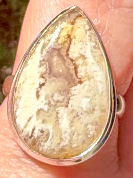 Graveyard Plume Agate Ring Size 9 - Morganna’s Treasures
