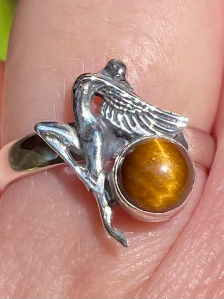 Tigers Eye Angel Ring Size 8 - Morganna’s Treasures 