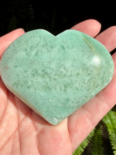 Large Green Aventurine Carved Heart