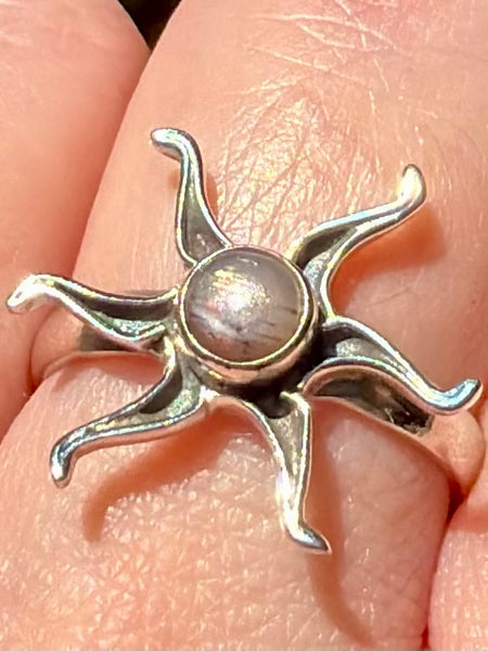 Black Sunstone Star Ring Size 9