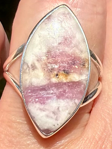 Pink Tourmaline in Quartz Ring Size 9