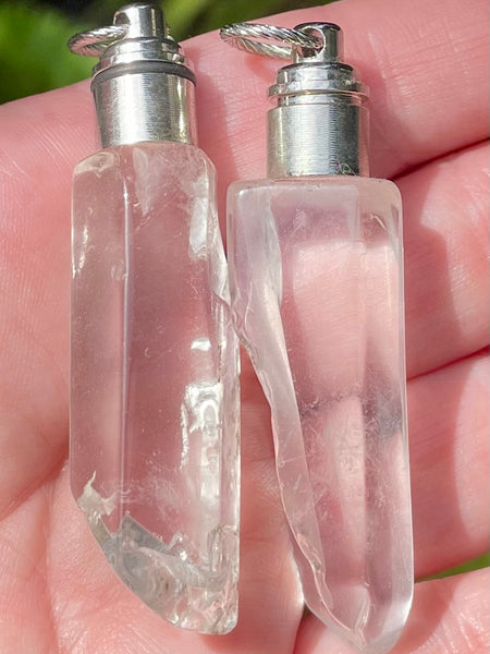 Illuminate Clear Quartz Green LED Pendant - Morganna’s Treasures