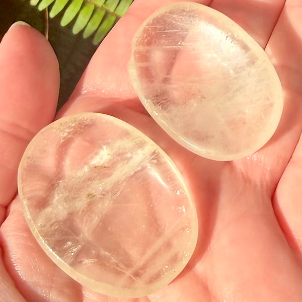 Clear Quartz Palm Stone - Morganna’s Treasures