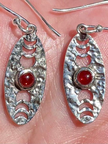 Garnet Moon Phase Earrings - Morganna’s Treasures 