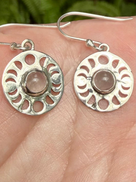 Rose Quartz Phases of the Moon Earrings - Morganna’s Treasures