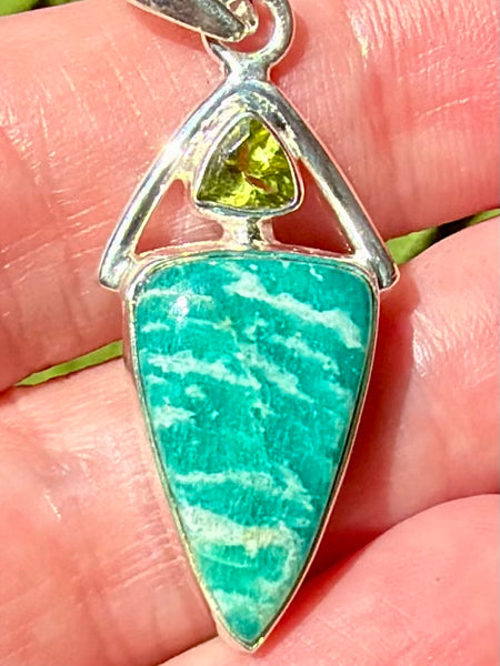 Amazonite and Peridot Pendant