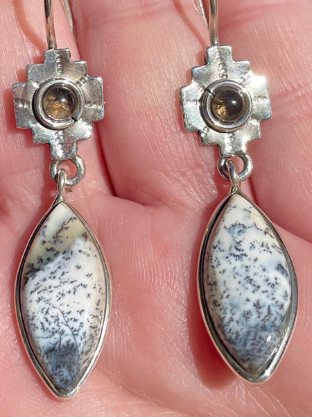 Merlinite and Smoky Quartz Earrings - Morganna’s Treasures 