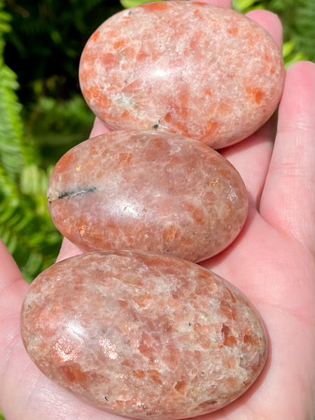 Medium Sunstone Palm Stones - Morganna’s Treasures 