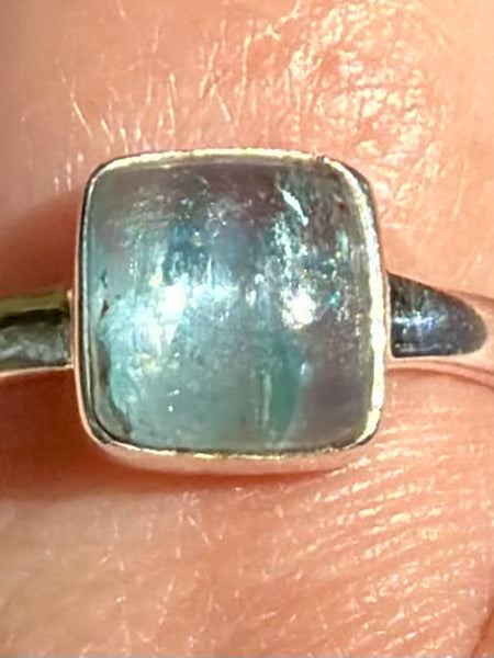 Gorgeous Aqua Kyanite Ring Size 8