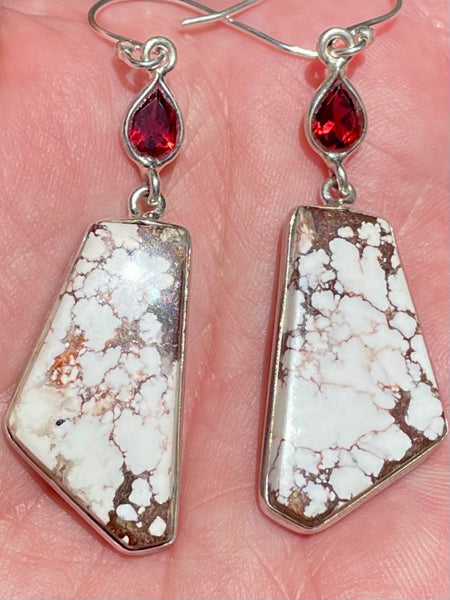 Wild Horse Jasper and Garnet Earrings - Morganna’s Treasures 