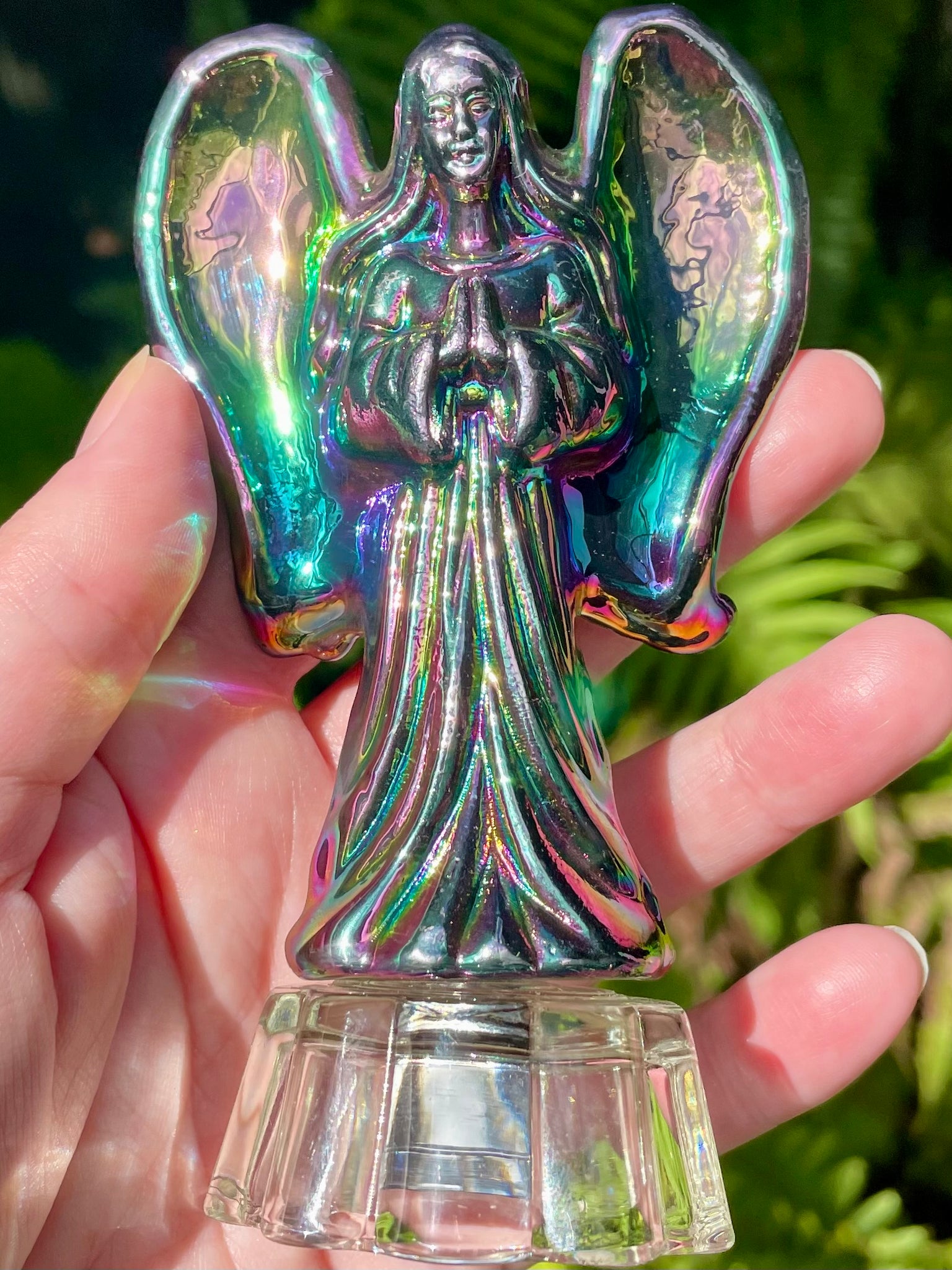 Titanium Aura Glass Light Up Angel - Morganna’s Treasures
