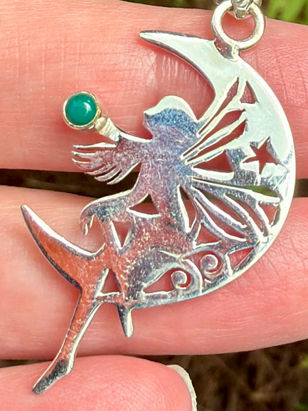 Green Onyx Fairy Pendant