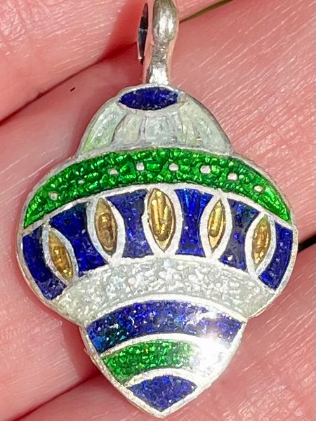 Meena Hand Painted Silver Pendant - Morganna’s Treasures