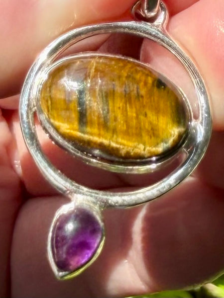 Tigers Eye and Amethyst Pendant - Morganna’s Treasures