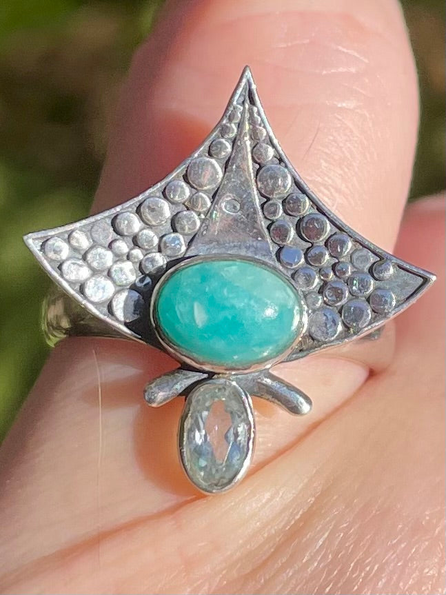 Amazonite and Blue Topaz Ring Size 7 - Morganna’s Treasures