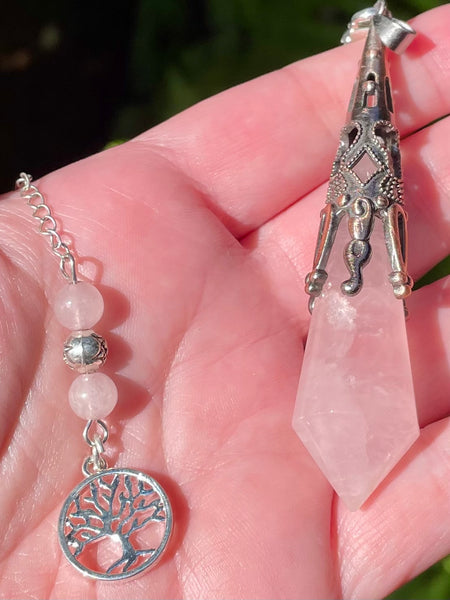 Rose Quartz Tree of Life Pendulum/Pendant