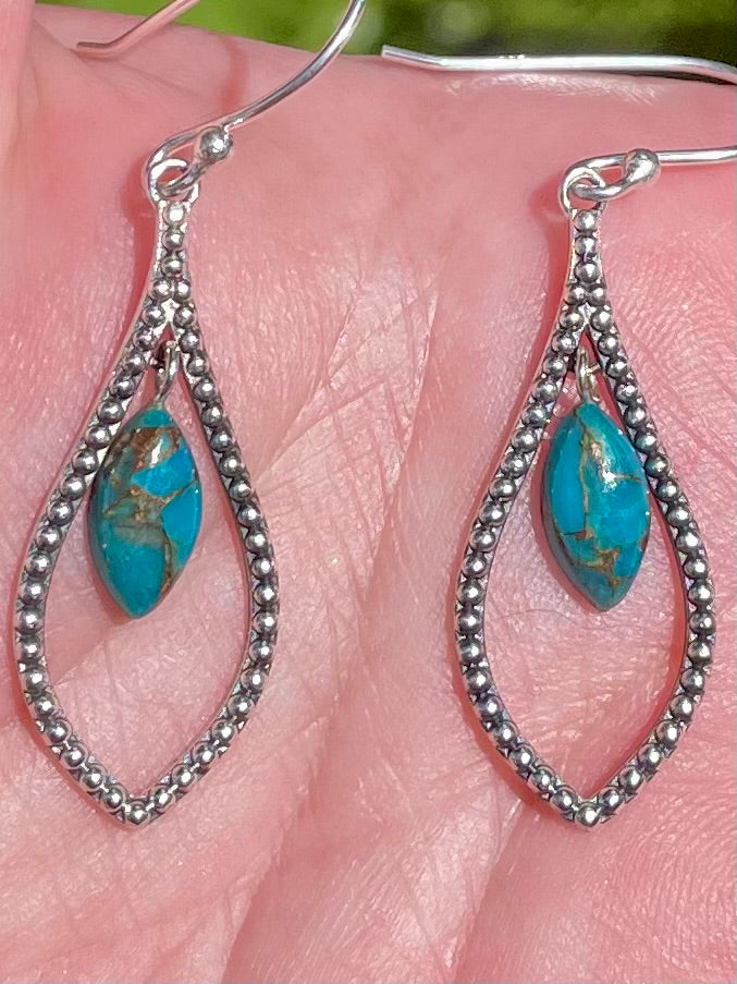 Blue Copper Turquoise Earrings - Morganna’s Treasures 