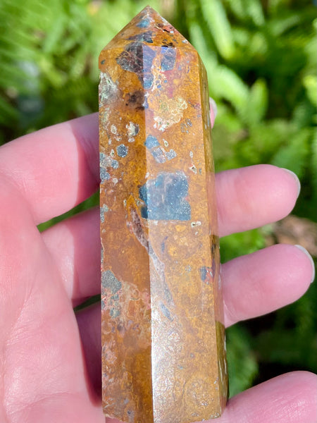 Rare Yellow Jasper and Blue Apatite Healing Wand - Large - Morganna’s Treasures