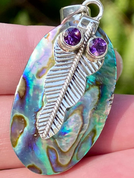 Mermaids Dream Abalone Shell and Amethyst Pendant - Morganna’s Treasures