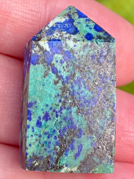 Small Azurite in Malachite Obelisk - Morganna’s Treasures 