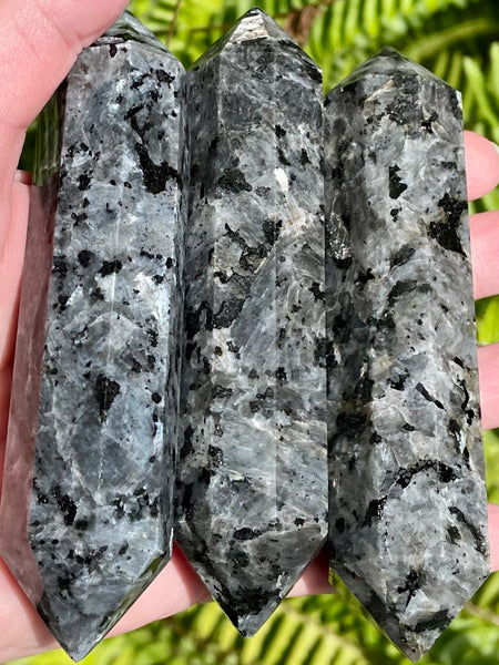 Gorgeous Double Terminated Black Moonstone (Larvikite) Wands - Morganna’s Treasures 