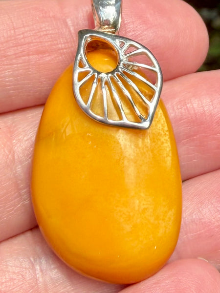Egg Yolk Baltic Amber Pendant