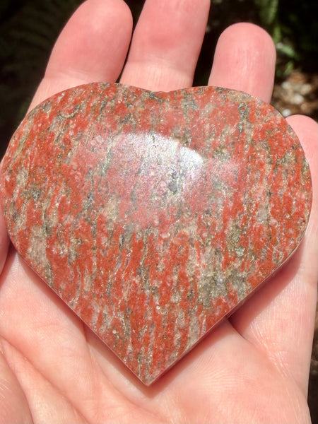 Red Jasper Carved Heart