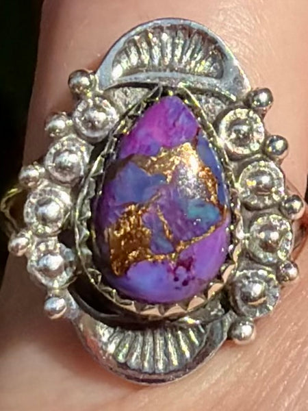 Purple Copper Turquoise Ring Size 7 - Morganna’s Treasures