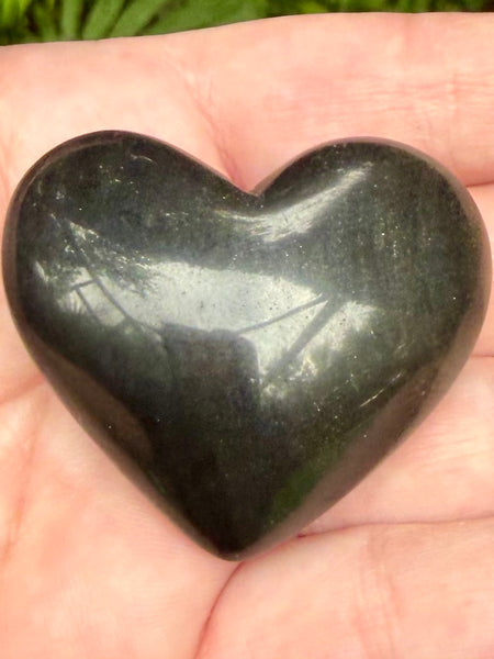 Black Obsidian Heart Palm Stone