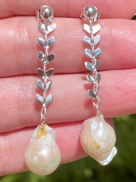 Biwa Pearl Earrings - Morganna’s Treasures 