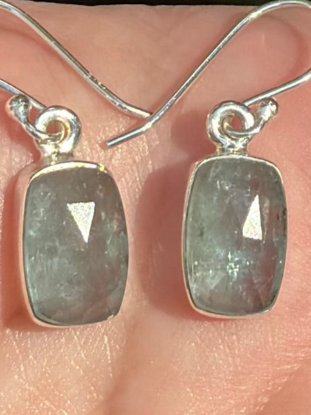 Faceted Aqua Kyanite Earrings