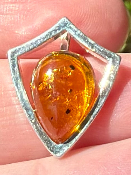 Baltic Amber Shield Pendant - Morganna’s Treasures